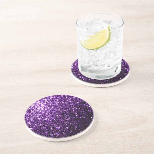 Dunkle Lila Imitate glänzen Glitzer Glitzern Untersetzer (Seite)