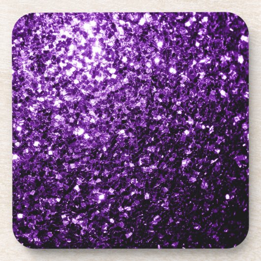 Dunkle Lila Imitate glänzen Glitzer Glitzern Untersetzer (Vorderseite)
