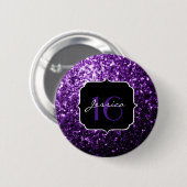 Dunkle Lila Imitate glänzenden Glitzer Glitzern Sw Button (Vorne & Hinten)