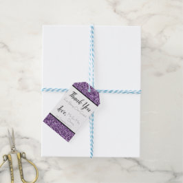 Dunkle Lila Imitate Glitzer Gefallen Geschenktaste Geschenkanhänger