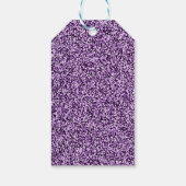 Dunkle Lila Imitate Glitzer Gefallen Geschenktaste Geschenkanhänger (Rückseite)