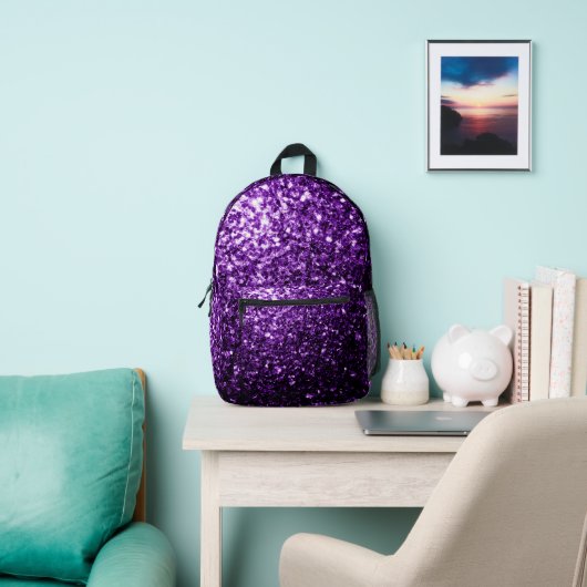 Dunkle lila Imitate Glitzer Glitzern Bedruckter Rucksack (InSitu)