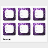 Dunkle Lila Imitate Glitzer Glitzern bis von Gesch Quadratischer Aufkleber (Blatt)