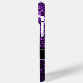 Dunkle lila Imitate Glitzer Glitzern bling Monogra Case-Mate iPhone Hülle (Rückseite / Links)