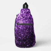 Dunkle lila Imitate Glitzer Glitzern Crossbody Bag (Vorderseite)