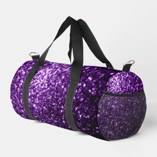 Dunkle lila Imitate Glitzer Glitzern Duffle Bag (Rechte Ecke)