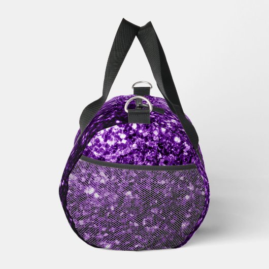 Dunkle lila Imitate Glitzer Glitzern Monogram Duffle Bag (Rechts)