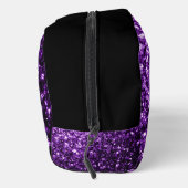 Dunkle lila Imitate Glitzer Glitzern Schwarze Mono Waschbeutel (Rechts)