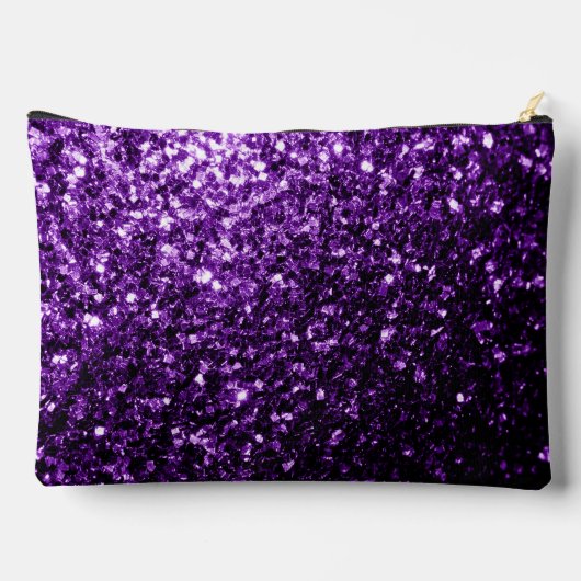 Dunkle lila Imitate Glitzer Glitzern Zubehörtasche (Rückseite)