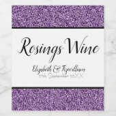 Dunkle Lila Imitate Glitzer Weinetikett (Einzelnes Label)