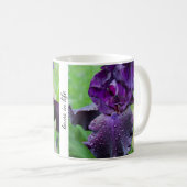 Dunkle Lila Iris-Tasse Kaffeetasse (VorderseiteRechts)