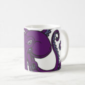 Dunkle lila Krake Kaffeetasse (VorderseiteRechts)