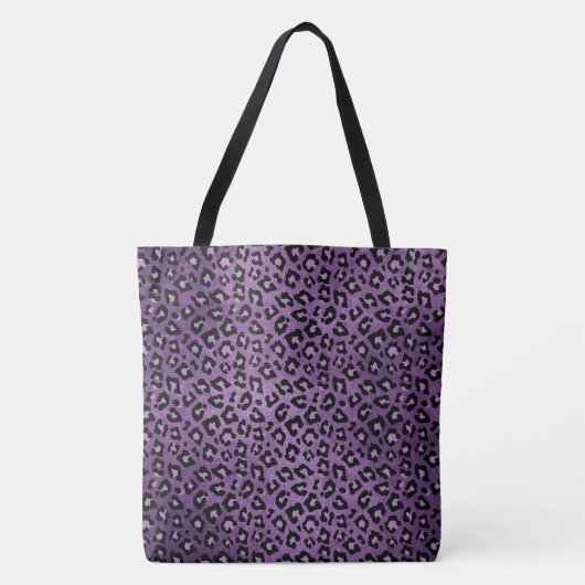 Dunkle Lila Leopard Drucktasche Tasche (Vorderseite)