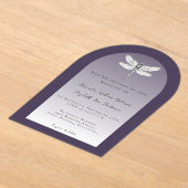 Dunkle Lila Libellenhochzeit Acryleinladungen (Ablage )