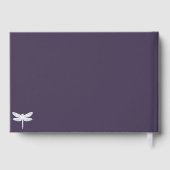 Dunkle Lila Libellenhochzeit Gästebuch (Rückseite)