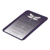 Dunkle Lila Libellenhochzeit Magnet (Linke Seite)