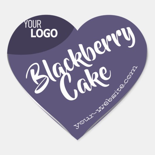 Dunkle Lila Lila Silver Frame Logo Template Baking Herz-Aufkleber (Vorderseite)