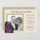 Dunkle Lila Lilac Foto Hochzeit Anniversary Vows Einladung (Vorne/Hinten)