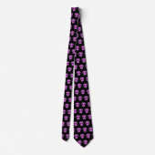 Dunkle Lila Mauve Black Skulls Muster Mens Krawatte (Rückseite)
