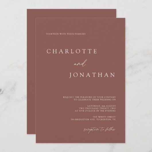 Dunkle Lila Mauve Romantische Bohemische rustikale Einladung (Vorne/Hinten)