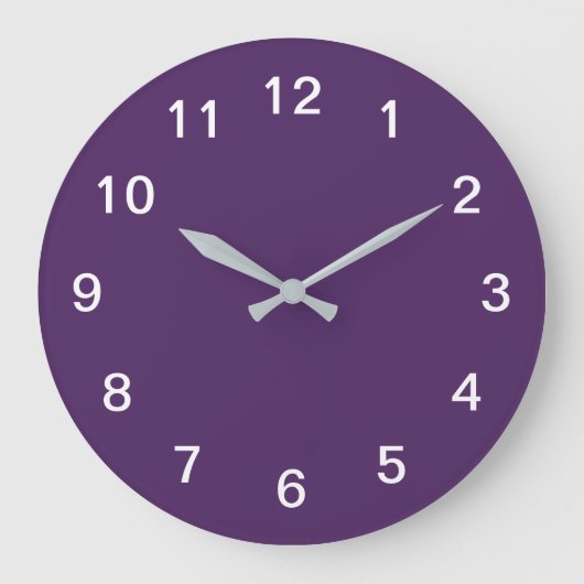 Dunkle Lila Minimalistische Acrylwand-Uhr Große Wanduhr (Vorderseite)