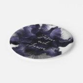 Dunkle Lila Minimalistische Radiant diaphanous Mod Pappteller (Schrägansicht)