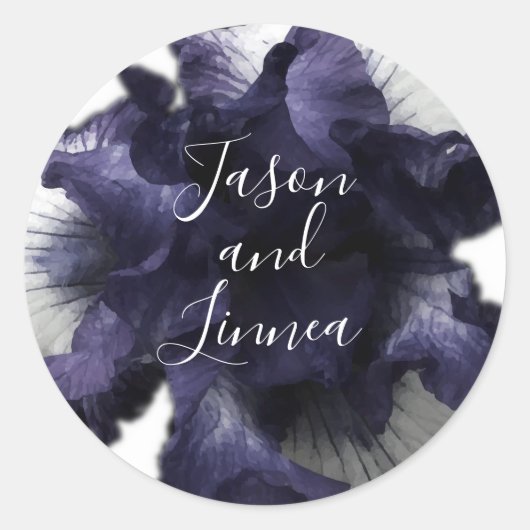 Dunkle Lila Minimalistische Radiant diaphanous Mod Runder Aufkleber (Vorderseite)