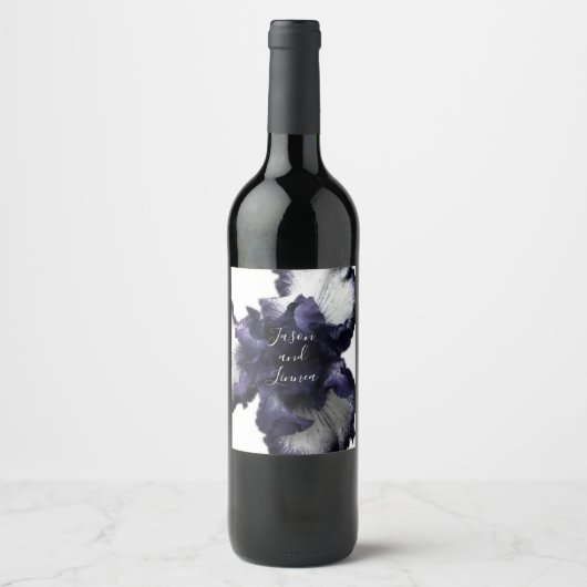 Dunkle Lila Minimalistische Radiant diaphanous Mod Weinetikett (Vorderseite)
