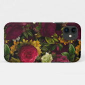 Dunkle Lila Moody Florals Antike Blume Schwarz Case-Mate iPhone Hülle (Rückseite (Horizontal))