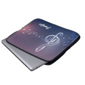 Dunkle Lila Musiknoten und benutzerdefinierte Mono Laptopschutzhülle (Vorne Knopf)