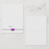 Dunkle Lila Orchideenfalte Platzkarten (Vorne/Hinten)