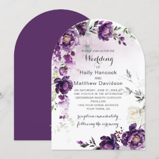 Dunkle Lila Peonies haben Hochzeitseinladung angef Einladung