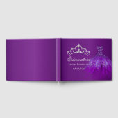 Dunkle Lila Personalisierte Quinceanera Gästebuch (Voll)