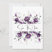 Dunkle, Lila Pflaumen, Save the Date (Vorderseite)