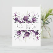 Dunkle, Lila Pflaumen, Save the Date (Stehend Vorderseite)