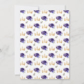 Dunkle Lila Prinzessin Floral Quinceñera Einladung (Rückseite)