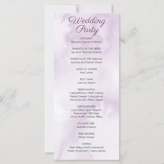 Dunkle Lila Rose Blumengotik Hochzeitsprogramm (Rückseite)