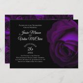 Dunkle Lila Rose Gothic Elegante Hochzeit Einladung (Vorne/Hinten)