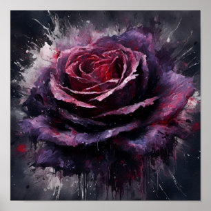 Dunkle lila Rose Poster