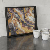 Dunkle Lila schwarz-graue, weiße goldene Marmormus Seidenpapier