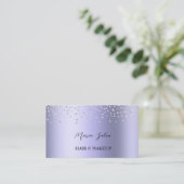 Dunkle Lila Silber-Aquarellkarte Visitenkarte (Stehend Vorderseite)