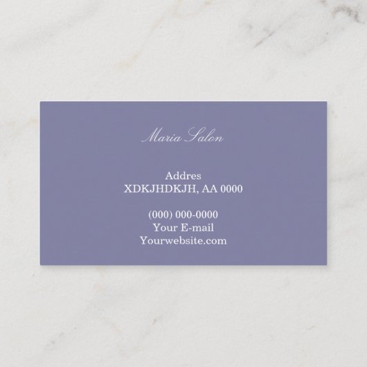 Dunkle Lila Silber-Aquarellkarte Visitenkarte (Rückseite)