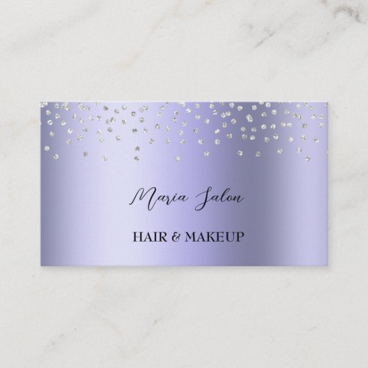Dunkle Lila Silber-Aquarellkarte Visitenkarte (Vorderseite)