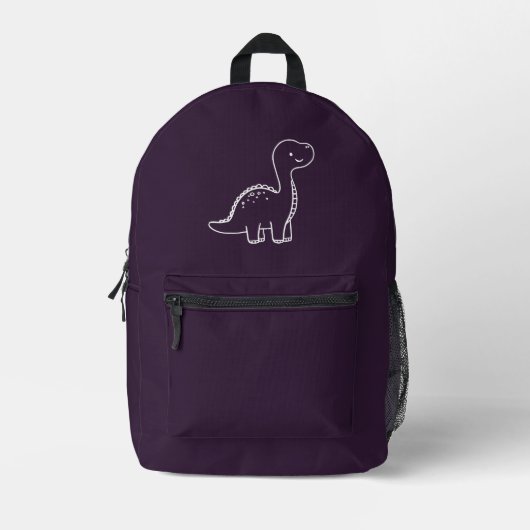 Dunkle Lila Solid-Farbe Bedruckter Rucksack (Vorderseite)