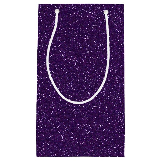 Dunkle Lila Sparkle Glitzer Geschenktasche Kleine Geschenktüte (Vorderseite)