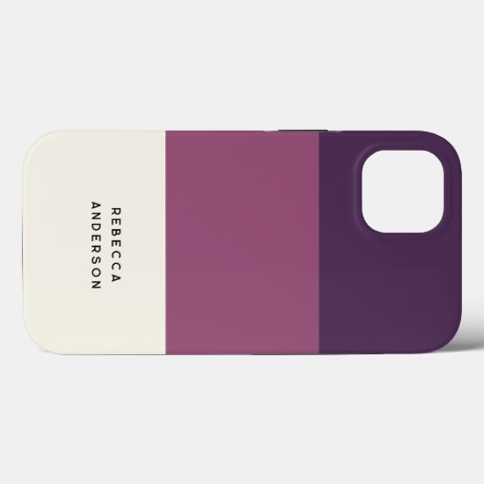 Dunkle Lila Streifen-Farbblockade Case-Mate iPhone Hülle (Rückseite (Horizontal))