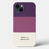 Dunkle Lila Streifen-Farbblockade Case-Mate iPhone Hülle (Rückseite)