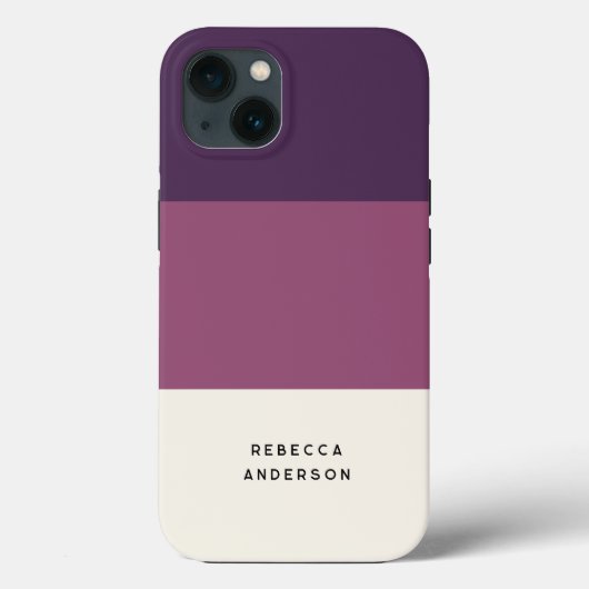Dunkle Lila Streifen-Farbblockade Case-Mate iPhone Hülle (Rückseite)
