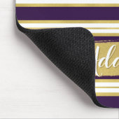 Dunkle Lila Streifen Muster Individuelle Name Mousepad (Ecke)