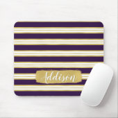 Dunkle Lila Streifen Muster Individuelle Name Mousepad (Mit Mouse)